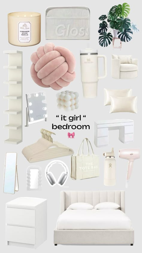 Vannila Girl Room Ideas, Cute Girly Bedroom Ideas, Vanilla Girl Aesthetic Room, Refurbishing Furniture, Room Wishlist, Space Saving Hacks, White Room Decor, Luxury Room Bedroom, Saving Hacks