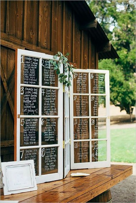 Rustic Seating Charts, Wedding Window, Rustic Wedding Seating, Diy Seating, Table Seating Chart, Deco Champetre, Reception Seating, Seating Plan, Window Pane