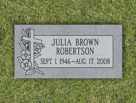 Dogwood Cross Granite Cemetery Grave Marker | LoveMarkers.com Flat Grave Markers, Flat Headstones, Headstone Ideas, Family Emergency Binder, Grave Headstones, Cemetery Monuments, Emergency Binder, Future Planning, Cross Rosary