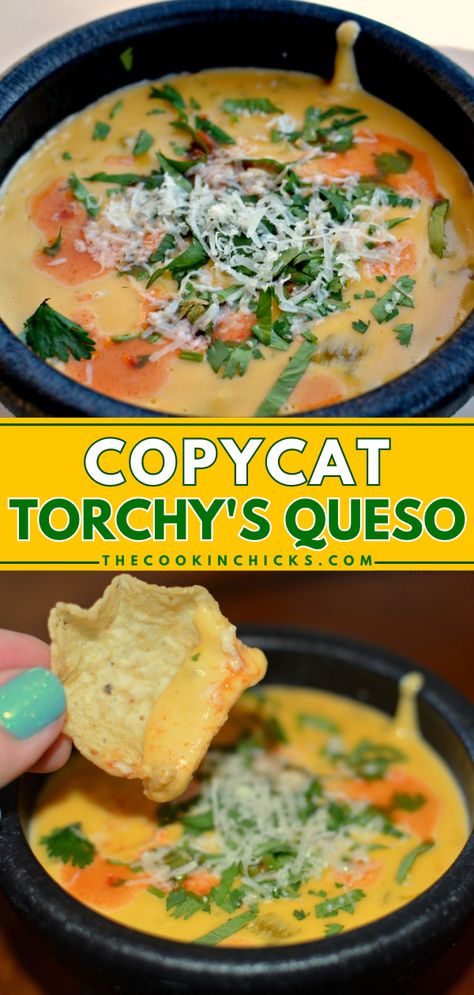 Torchy Tacos Queso Recipe, Torchys Queso Recipe, Copycat Queso, Best Copycat Recipes, Torchys Tacos, Queso Dip Recipe, Queso Dip Recipes, Chicke Recipes, Queso Recipe