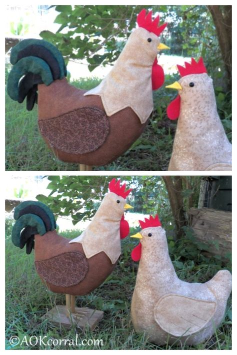 DIY Fabric Toy Chicken Free Sewing Patterns | Fabric Art DIY Fabric Chicken Patterns Free, Sew Chicken Pattern, Free Chicken Patterns To Sew, Chicken Sewing Patterns Free Printable, Chicken Patterns To Sew, Chicken Sewing Projects, Stuffed Chicken Pattern, Sew A Chicken, Chicken Sewing Pattern