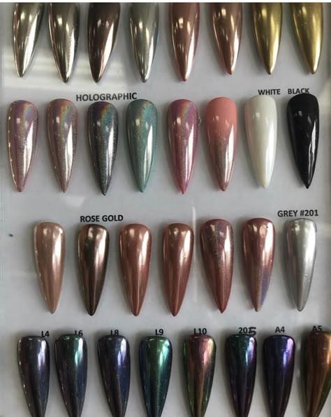 Black Nail Polish With Chrome, Two Tone Chrome Nails, Fall Nails Chrome Powder, Edgy Classy Nails, Dark Metallic Nails, Dark Grey Chrome Nails, Matalic Nails Acrylic, Pretty Chrome Nails, Chrome Nails Dark