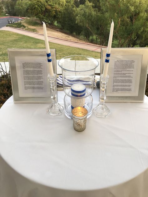 How to do a unity candle at an outdoor wedding ceremony. Unity Table Wedding, Unity Candle Table, Candle Placement, Wedding Ceremony Unity Candle, Unity Candle Ceremony, Ceremony Candles, Marriage License, Unity Candle, Wedding Officiant