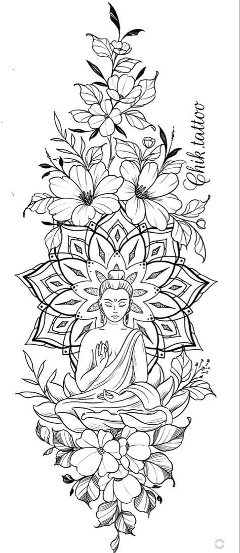 Spiritual Gemini Tattoo, Mandala Flower Tattoo Design Sleeve, Mandala Tattoo Thigh For Women, Ankor Watt Tattoos, Starter Sleeve Tattoo Women, Mandala Arm Tattoos For Women, Mandala Calf Tattoo, Top Of Arm Tattoos For Women, Buddha Back Tattoo