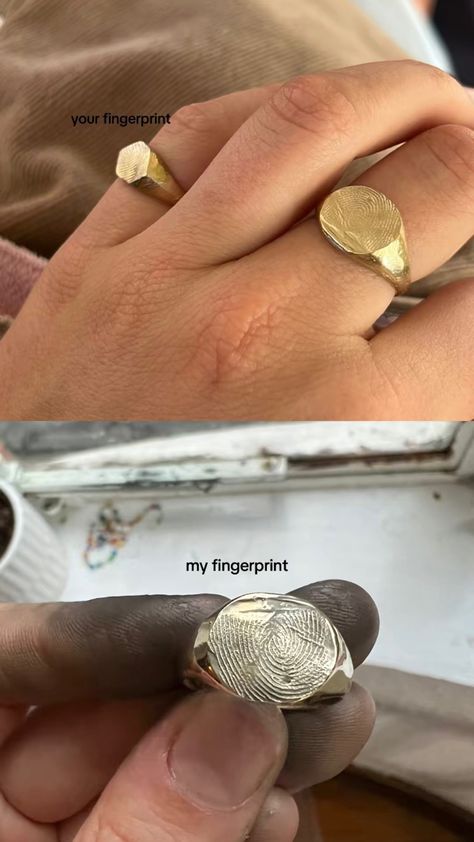 Finger Print Ring, Jewellery Aesthetic, Fingerprint Ring, Ring Inspo, Fingerprint Jewelry, Finger Print, Funky Jewelry, Jewelry Lookbook, Jewelry Inspo