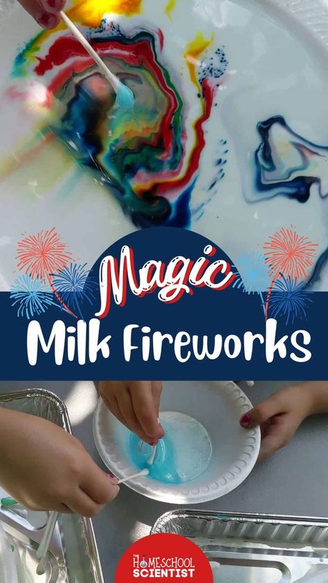 Milk Fireworks, Color Mixing Activities, Fireworks Quotes, Bonfire Night Crafts, Firework Gender Reveal, Fun Color Combos, How To Draw Fireworks, Magic Milk, Diwali Fireworks