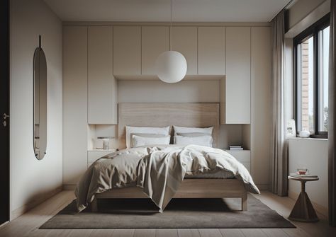 Bedroom With Built In Wardrobe Around Bed, Bedroom Wardrobe Behind Bed, Cabinets Over Bed Small Bedrooms, Built In Wardrobes Over Bed, Bed Behind Wardrobe, Bed End Cabinet, Cabinet Wall In Bedroom, Custom Cabinets Bedroom, Bedroom Fitted Wardrobes Over Bed