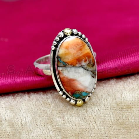 Oyster Copper Turquoise Ring 925 Sterling Silver Ring, Handmade Ring, Oval Gemstone Ring, Statement Ring, Anniversary Ring, Gift for Her - Etsy Anquite Rings, Large Stone Ring, Silversmith Rings Handmade Jewelry, Big Stone Rings, Western Fashion Jewelry, Silversmithing Jewelry, Copper Turquoise, Long History, Turquoise Rings