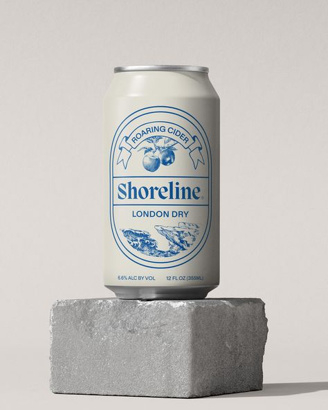 Shoreline's Timeless Sun-Drenched Aesthetic | Dieline - Design, Branding & Packaging Inspiration Packaging System, Cider Making, Pen Illustration, Timeless Brand, Coastal Lifestyle, Dirty Martini, Sustainable Packaging, Branding Packaging, British Isles