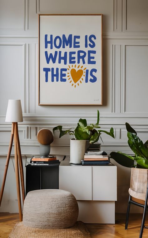 Home Is Where The Art Is, Room Decor Inspo Wall Art, Diy Wall Posters, Home Is Where The Heart Is, Canvas Room Decor, Posters For Living Room, Bed Wall Art, Living Room Posters, Poster Art Design