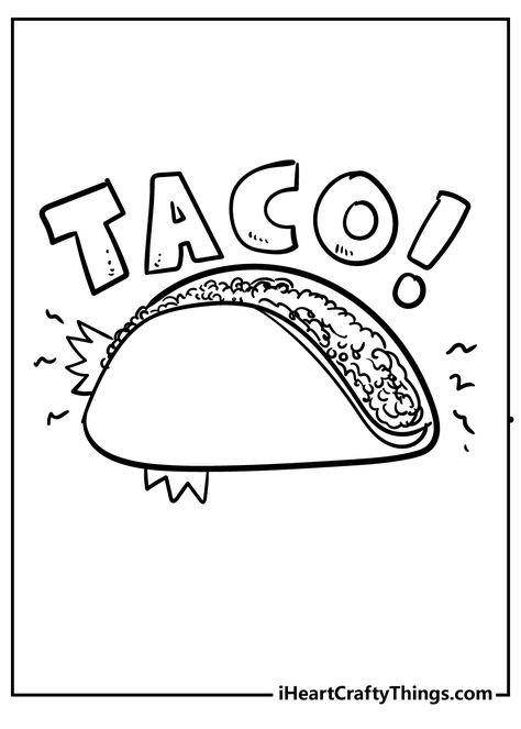 Mexican Coloring Pages, New Mexico Coloring Pages, Taco Coloring Pages Free Printable, Cinco De Mayo Coloring Sheets, Cinco De Mayo Coloring Pages For Kids, Mexico Coloring Pages, Taco Clipart, Guitar Clipart, Tacos Mexicanos