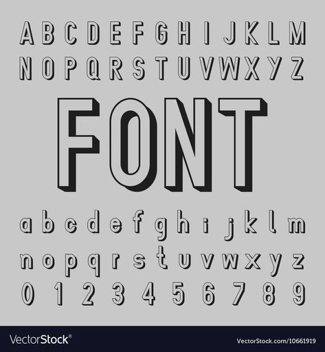 Font Design Alphabet, Shadow Font, Alphabet 3d, 3d Alphabet, 3d Words, Creative Arts And Crafts, Alphabet Design, Word Design, Font Design