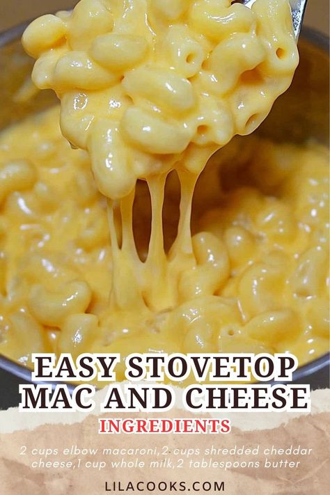 Easy Stovetop Mac and Cheese Easy Stove Top Mac And Cheese, Easy Mac And Cheese Recipe Stovetop, Simple Mac N Cheese, Easy Stovetop Macaroni And Cheese, Brownie Aesthetics, Mac And Cheese Recipe Stovetop, Slow Cooker Taco Pasta, Stovetop Mac And Cheese Recipe, Stove Top Mac And Cheese