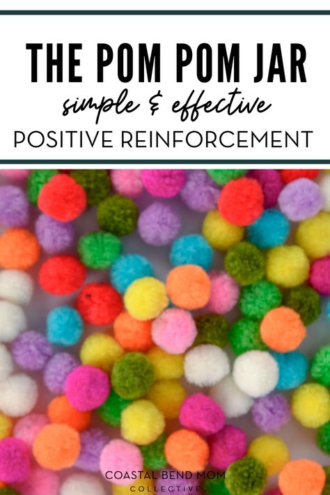 Pom Pom Classroom Management, Marble Jar Reward System Classroom, Marble Jar Reward System, Reward Jar Ideas, Pom Pom Jar, Consequence Jar, Preschool Behavior Management, Compliment Jar, House Management