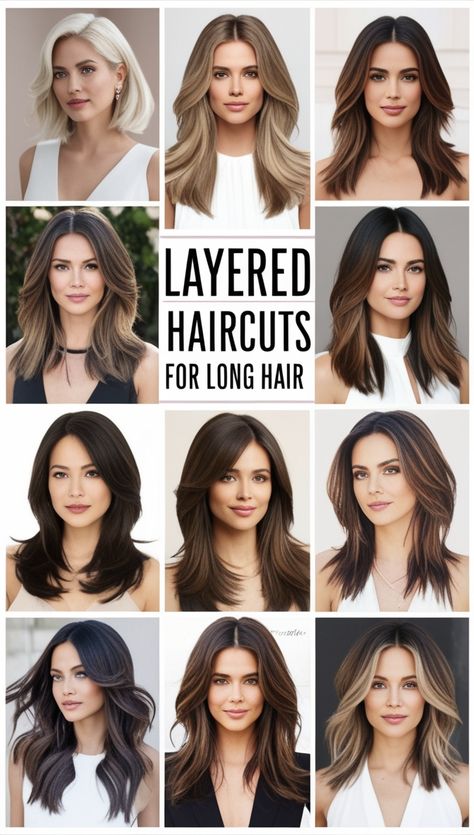 Layered Haircuts for Long Hair Longer Haircut For Women, Medium Long Hair With Layers, Haircuts To Make Hair Look Thicker, Medium Long Hair Styles, Layered V Cut Hair, V Cut Hair, Longhair Haircut, Layered Haircuts For Long Hair, Teen Haircuts