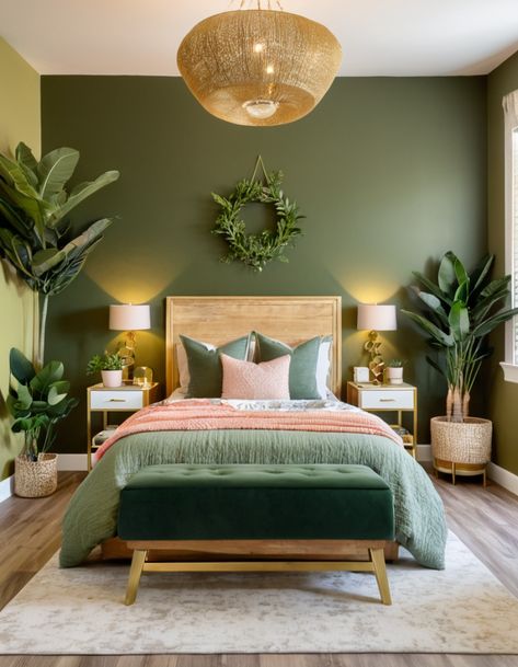 56 Bedroom Ideas For Teen Girls: Stylish, Fun, And Creative Designs Teenage Bedroom Colors, Leafy Bedroom Ideas, Cute Green Room Ideas, Girls Nature Bedroom Ideas, Single Mom Bedroom, Bold Bedroom Ideas, Nature Bedroom Ideas, Aria Bedroom, Forest Green Bedrooms