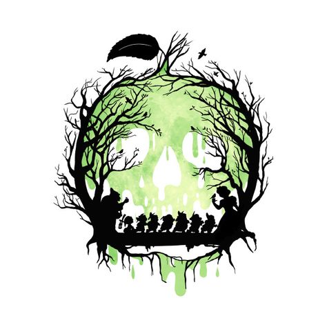 Check out this awesome 'poison+apple' design on @TeePublic! Snow White Poison Apple Tattoo, Dark Disney Drawings, Disney Villain Tattoo Sleeve, Snow White Tattoo Ideas, Poison Apple Tattoo, Gothic Disney, Dark Disney Art, Snow White Art, Apple Sticker