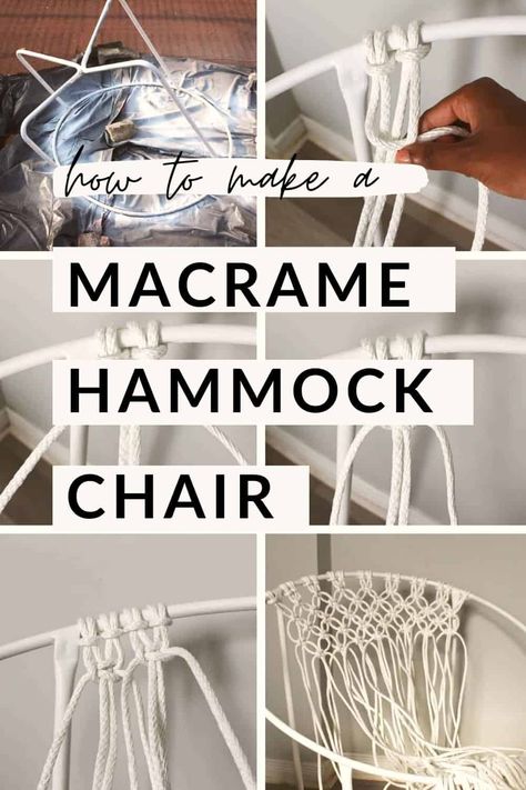 Hammock Chair Diy, Macrame Hammock Chair Pattern, Macrame Patterns Free, Diy Macrame Hammock, Macrame Hammock Pattern, Diy Hammock Chair, Macrame Furniture, Diy Hanging Chair, Chair Macrame