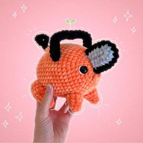 Handmade Toys | Chainsawman Pochita Anime Crochet Plushie Toy | Color: Black/Orange | Size: Medium Crochet toys patterns free amigurumi #crochettoyspatternsfreeamigurumi #crochet #crochettoy #crochetpattern #crochetpatterns 1.595 Chainsawman Pochita, Toys Quotes, Anime Crochet, Diy Crochet Patterns, Crochet Lion, Crochet Toys Free, Crochet Plushie, Crochet Cushion Cover, Crochet Cow