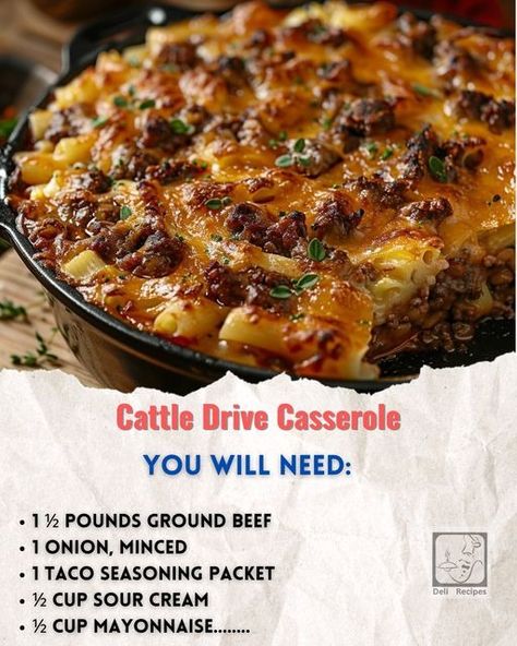 Cattle Drive Casserole, Deli Recipes, Canned Diced Tomatoes, With Cornbread, Main Entrees, Cheese Bake, Cattle Drive, Cornbread Mix, Beef Casserole Recipes