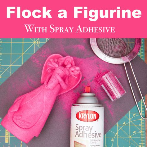 Flocking refers to the process of depositing teeny tiny fibers on to a surface to create smooth matte texture. Diy Flocking Powder, Diy Flocking, Rubber Stamp Carving, Flocking Powder, Make A Photo Collage, Dollhouse Building, Spray Glue, Revamp Furniture, Stamp Carving