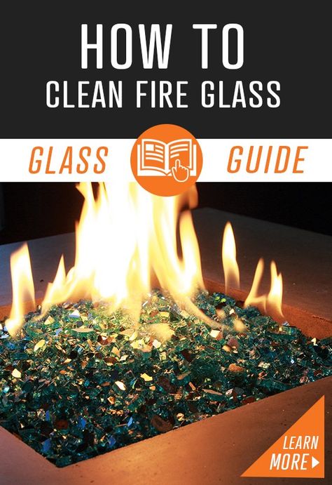 How To Clean Fire Glass: A guide to fire glass care that will have it glimmering, gleaming, and restored—like new—again. Fire Pit With Rocks, Gas Fire Pits, Glass Fire Pit, Fire Pit Furniture, Rock Fireplaces, Fire Pit Ideas, Gas Fire Pit, Fire Pit Designs, Diy Fire Pit