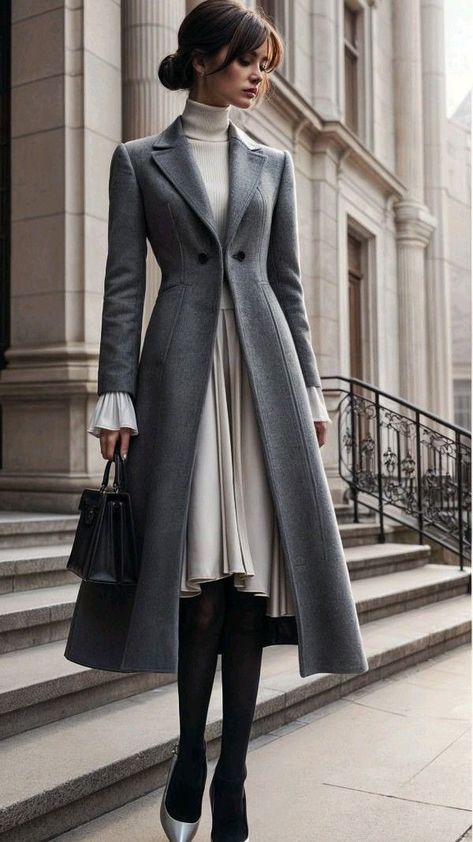 Modern Day Royalty Outfits, Quiet Luxury Outfits Women Winter, Autumn Night Outfit, Elegant Dresses Classy Rich, Old Money Coat, How To Style Knitwear, Luxury Outfits Women, Street Style Fall Outfits, Trendy Outfits Winter