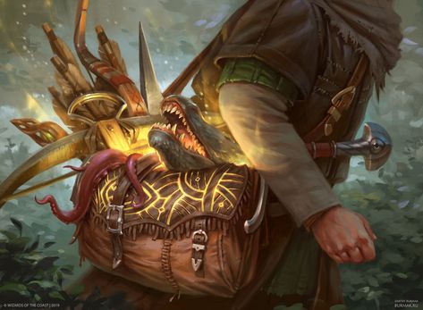 ArtStation - MtG - Bag of Holding, Dmitry Burmak Bag Of Holding, Magic Bag, Mtg Art, Magic Items, Fantasy Props, Dungeons And Dragons Homebrew, Art Station, High Fantasy, Dungeon Master