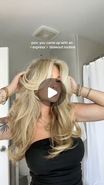 About Her Hair on Instagram: "@marenanicole shares her quick and easy blowout hairstyle routine 💕
.
.
.
.
.
#blowouts #blowout #blowoutstyles #dreamyhair #voluminoushair #hairgoal #hairstagram #easyhairstyles #hairlife #curls #airwrap #hairstyling #hairstyle #hairstyles #hairgoals #hairideas #besthair #hairbeauty #hairspiration #hairtools #hairstylingtools #hairinspo #beautifulhair #perfectcurls #hairvideos #hairvideo #hairstylevideo" Long Bombshell Hair, Bouncy Blowout Long Hair, Volume Curls Long Hair, Hospital Hairstyles Work, Blowout Hair Curls, Blow Outfit Hair, Easy Blowout, Big Hair Curls, Blowout Hairstyle