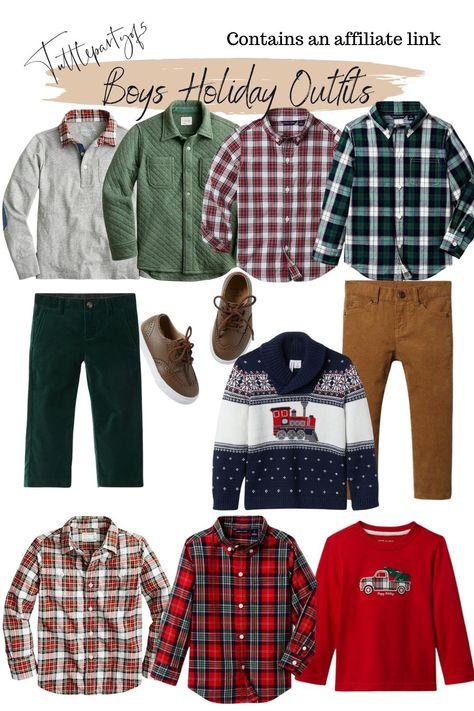 Holiday Outfits – Tuttle Party of 5 Kids Christmas Outfits Boys, Santa Photos Outfit, What To Wear Casual, Toddler Boy Christmas Outfits, Christmas Pictures Kids, Winter Outfit Accessories, Family Christmas Pictures Outfits, School Photoshoot, Christmas Pictures Outfits