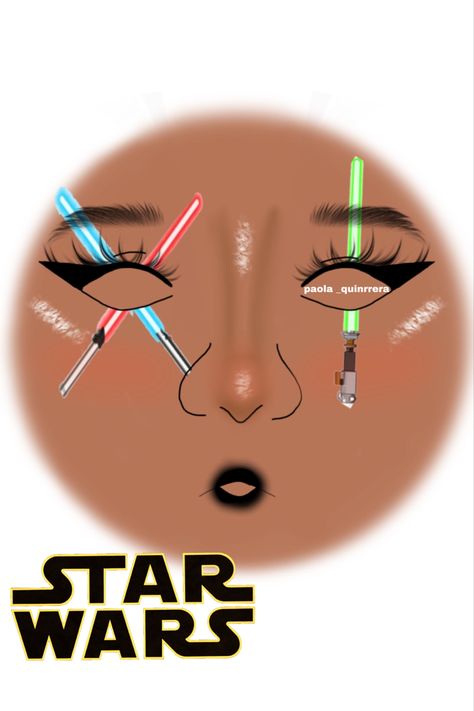 Dark Side Makeup Star Wars, May The 4th Makeup, Star Wars Themed Makeup, Starwars Inspired Makeup, Star Wars Eyeshadow, Star Wars Makeup Ideas Dark Side, Star Wars Makeup Inspiration, Star Wars Makeup Ideas Eyes, Starwars Makeup Ideas