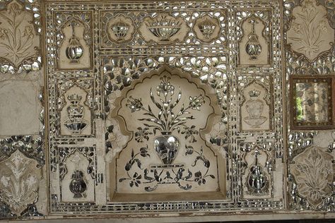 Samode Palace, Indian Tourism, Sheesh Mahal, Amer Fort, Asian Architecture, Golden Triangle, Mirror Mosaic, India Tour, Mirror Art