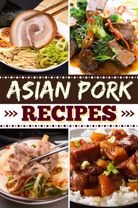 These Asian pork recipes are all restaurant-quality! From ramen to stir-fry to rice bowls, you'll love each tasty dish. Asian Pork Dishes, Leftover Pork Loin Recipes Stir Fry, Asian Pork Shoulder Recipes, Pork Asian Recipes, Asian Pork Belly, Authentic Asian Dishes, Asian Pork Recipes, Pork Shoulder Steak, Recipes Using Pork