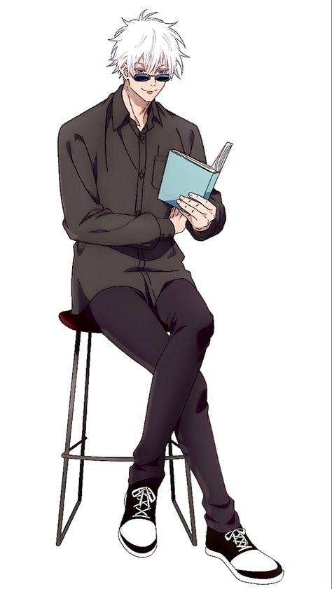 Gojo Png, Gojo Satoru, Jujutsu Kaisen, Anime Character, Jujutsu, Full Body, Reading, Anime