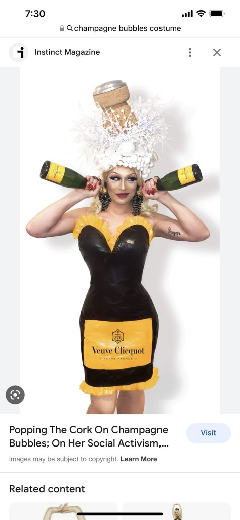 Mimosa Costume, Champagne Halloween Costume, Martini Costume, Champagne Costume, Christmas Costumes Diy, Wine Costume, Bubble Costume, Cocktail Costume, Pin Up Costume