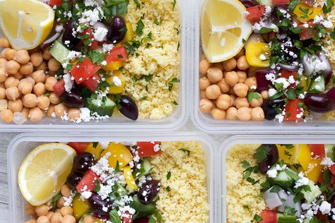 Chickpea Greek Bowl, Meal Prep Greek, Veggie Lunches, Chickpea Bowls, Kay Nutrition, Quick And Easy Meal Prep, Chickpea Bowl, Greek Chickpea Salad, Vegetarian Protein Sources