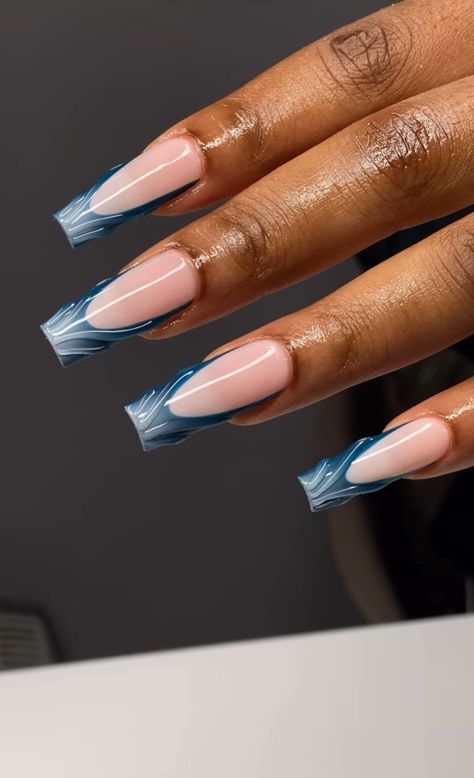 Her Nails, Glow Nails, French Acrylic Nails, Unique Acrylic Nails, Pink Acrylic Nails, Square Acrylic Nails, Fire Nails, Pretty Acrylic Nails, Fancy Nails