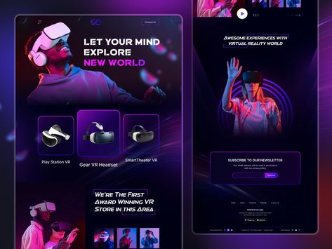 Best VR Headset 2021 Landing Page by CreativePeoples Digital Agency Vr Headset Design, Vr Design, Website Colors, Online Jobs For Teens, Spiderman Drawing, One Page Website, Digital Banner, Modern Web Design, Game Interface