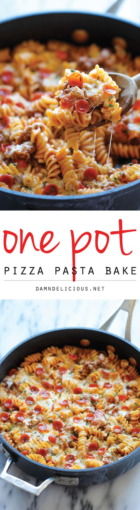 One Pot Pizza Pasta Bake - Damn Delicious Leftover Pepperoni, Recipe Noodles, Pepperoni Pasta, Bake Dinner, Pizza Pasta Bake, Gf Pasta, Pasta Easy, Spiral Pasta, Noodles Recipes