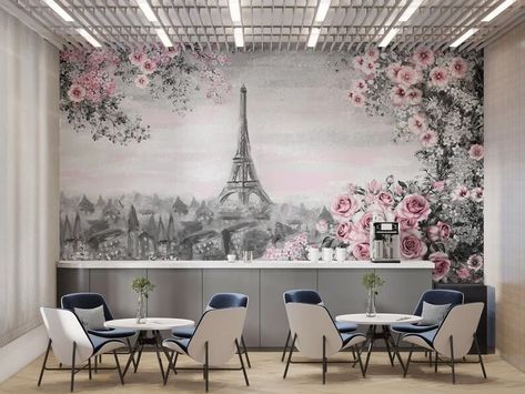 Flowers Mural, Tropical Colonial, Modern Wallpapers, Lotus Wallpaper, Geometric Pattern Wallpaper, Living Room Murals, Paris View, Dark Background Wallpaper, Flower Mural