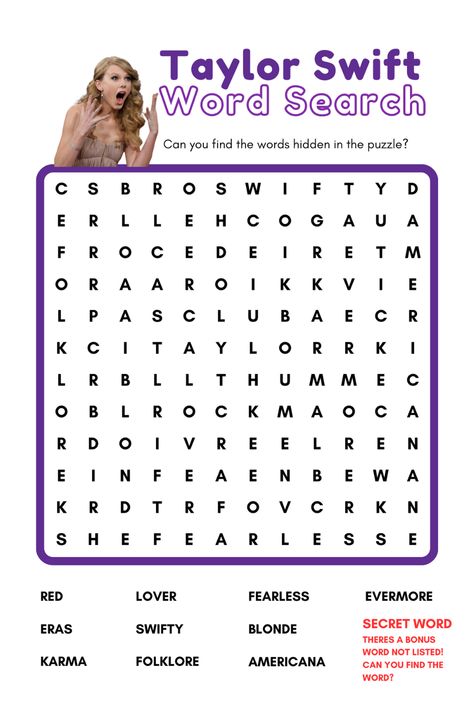 Taylor Swift Word Search, Taylor Swift Quiz, Taylor Swift Bracelets, Taylor Swift Games, Taylor Swift Cake, Taylor Swift Book, Taylor Swift Birthday Party Ideas, Taylor Swift Jokes, Music Bracelet