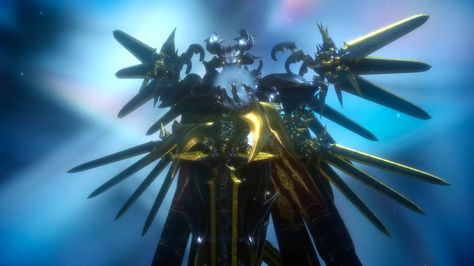 Bahamut, the Draconian is an astral who appears in Final Fantasy XV. He is one of the Six and a god clad in winged armor. Bahamut appears to be the leader of the astrals, and is said to have bestowed the powers of the Oracle and the kings of Lucis onto mankind. Winged Armor, Bahamut Final Fantasy, Final Fantasy Versus Xiii, Team Arrow, The Oracle, Human Language, Kingdom Hearts 3, Mythical Beast, Final Fantasy Xv