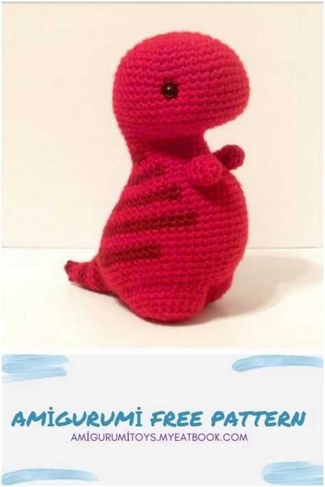 Amigurumi DINOZAVRIK TIREX Free Pattern - Amigurumi toys Trex Crochet Free Pattern, Crochet Dinosaur Pattern Free, Crochet T-rex, Dinosaur Patterns, Crochet Dino, Crochet Dinosaur Patterns, Crochet Doll Tutorial, Crochet Dinosaur, Pola Amigurumi