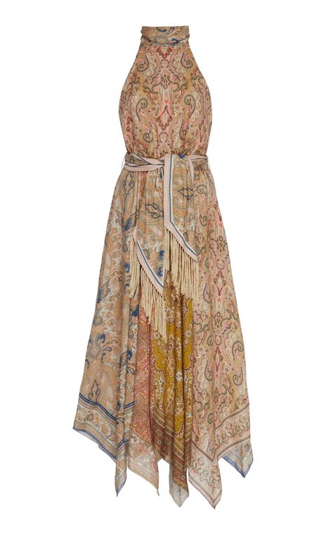 Paisley Pattern Dress, Zimmerman Dress, Dress Moda Operandi, Organza Gowns, Printed Cotton Dress, Halterneck Dress, Printed Linen, Narnia, Paisley Pattern