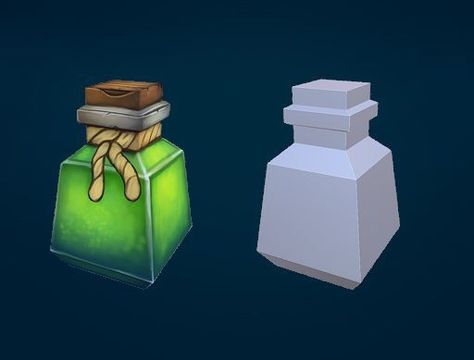 Low Poly Game Assets, Low Poly Props, Lowpoly Enviroment, Medieval Diorama, Poison Potion, Props Concept, 3d Modeling Tutorial, 3d Blender, Low Poly Games