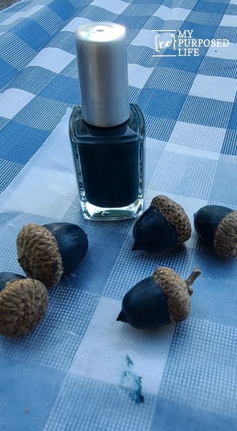 Acorn Painting Ideas, Decorating With Acorns, How To Paint Acorns, Acorn Craft Ideas, Painting Acorns Diy, Acorn Crafts Diy, Acorn Top Crafts, Painted Acorns Ideas, Acorn Crafts For Adults