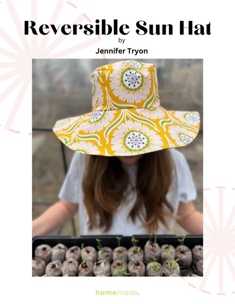 Reversible Sun Hat Class & Pattern Sew Sun Hat, Floppy Hat Pattern, Sunhat Pattern, Sun Hat Pattern, Sewing Hats, M And M, Hat Patterns To Sew, Craft Classes, Sun Hats For Women