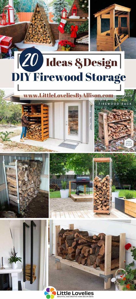 20 DIY Firewood Storage Projects For Beginners And Pros Creative Wood Storage Outdoor, Outdoor Wood Storage Firewood Rack Easy Diy, Woodbox Diy Firewood Storage, Outside Firewood Storage Ideas, Wood Holder Diy Firewood Storage Indoor, Wood Holder Diy Firewood Storage, Wood Pile Storage Outdoor Diy, Diy Firewood Storage Outdoor, Wood Storage Outdoor