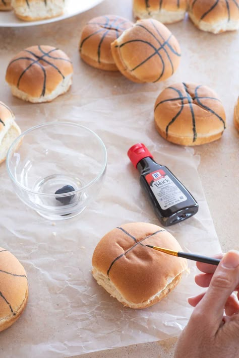 Basketball Theme Birthday Party For Men, Basketball And Baseball Birthday Party, Sports Themed Birthday Party Ideas 1st, Basketball Birthday Party Food Ideas, Birthday Party Sports Theme, Basketball Party Diy Decor, Sports Party Food Ideas, Soccer And Basketball Birthday Party, Basketball Theme Food Ideas