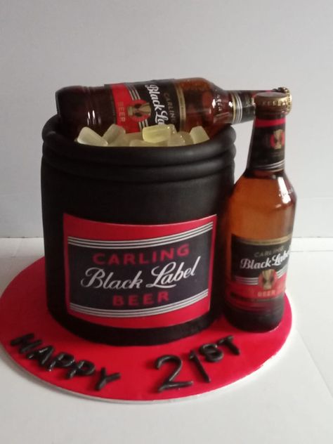 Black Label Cake, Beer Cake Design For Men, Beer Decorated Cake, Beer Can Birthday Cakes For Men, Redhorse Beer Cake Design, Carling Black Label, Black Label Beer, Beer Cake, Beer Label